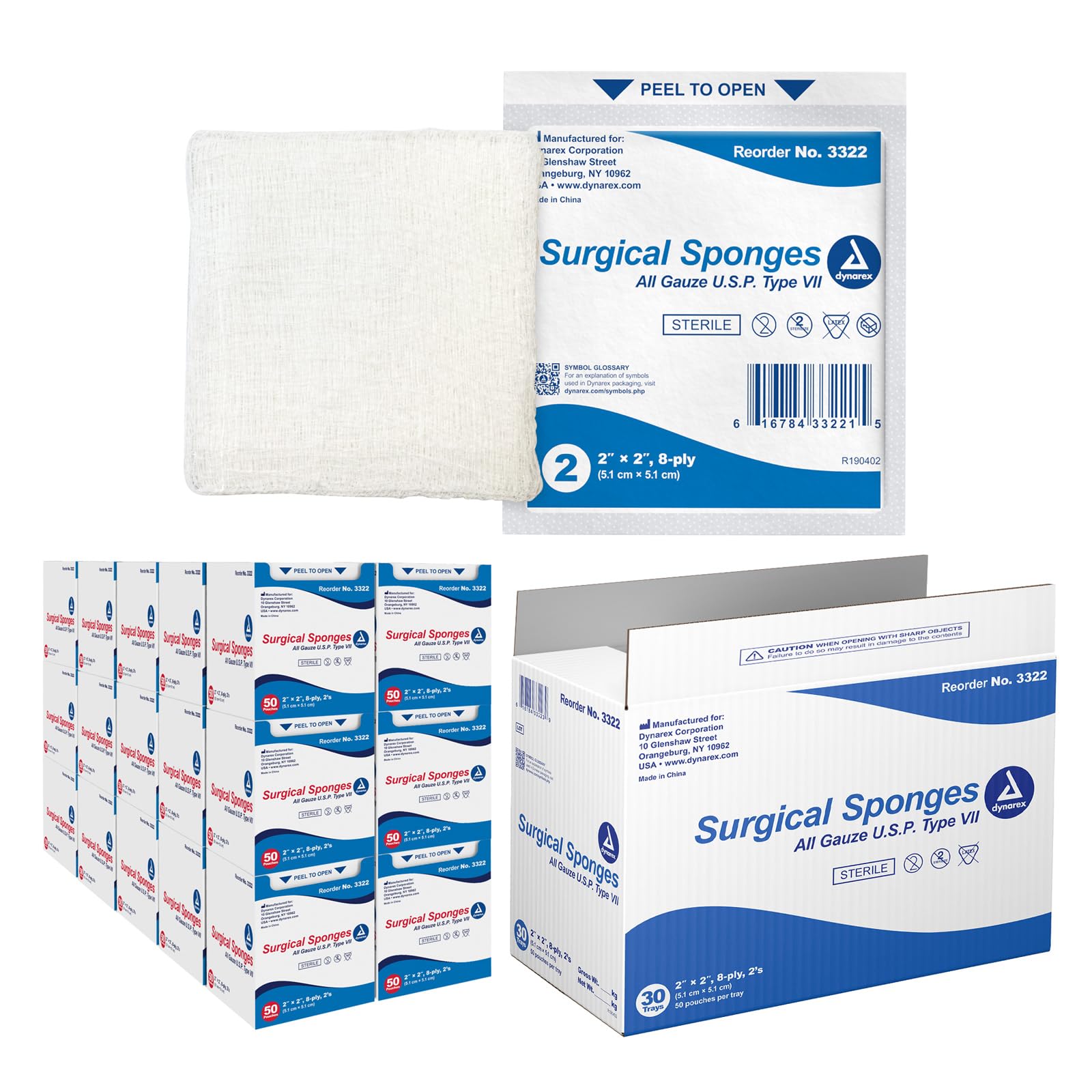 Amazon.com: Dynarex 3322 CurPro Surgical Gauze Sponges - 2